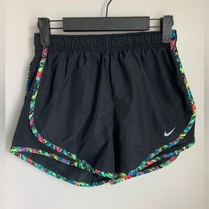 Nike Black Running Shorts with Multicolor Piping in Small